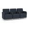 Lesro Siena Lounge Reception 3 Seat Tandem Seating, Brushed Steel, RS Night Sky Upholstery SN3103 - alternate 1